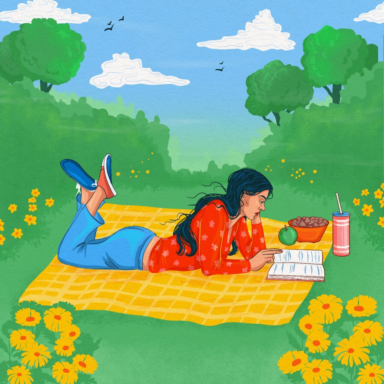 Solo Picnic, lifestyle illustration