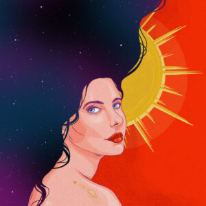 Galaxy Hair Portrait