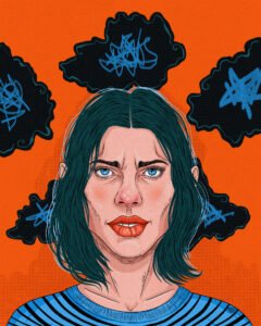 Dark Thoughts Emotional Illustration