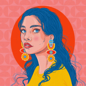 Statement Earrings Fashion Illustration