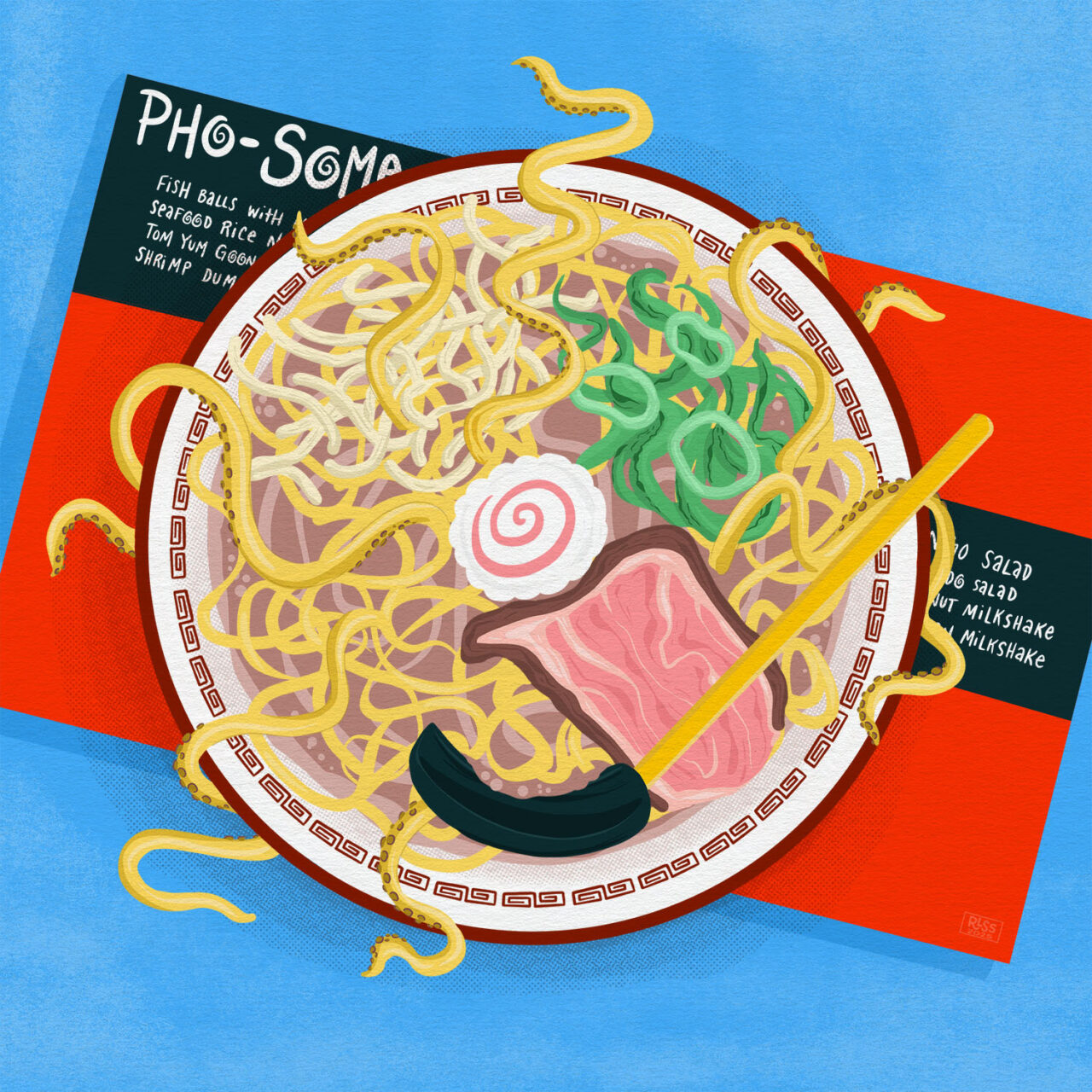 Delicious Pho, food illustration