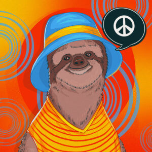 Peaceful Sloth Illustration