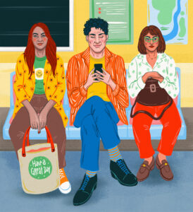 People on the Subway Illustration