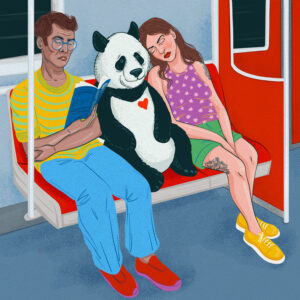 Riding on the TTC Subway Series Illustration