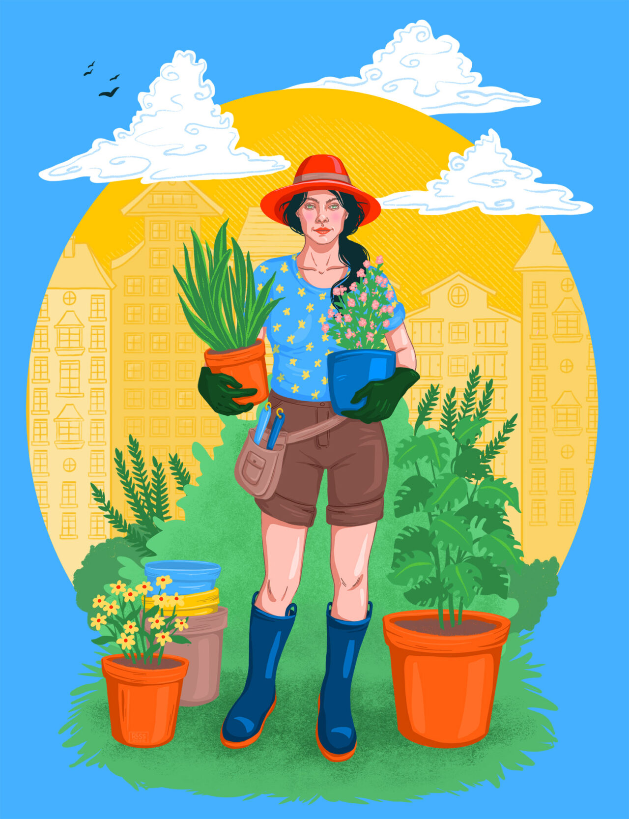 The Urban Gardener, City Life Editorial Illustration
