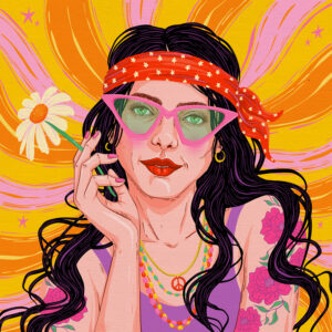 Retro Hippie Illustration