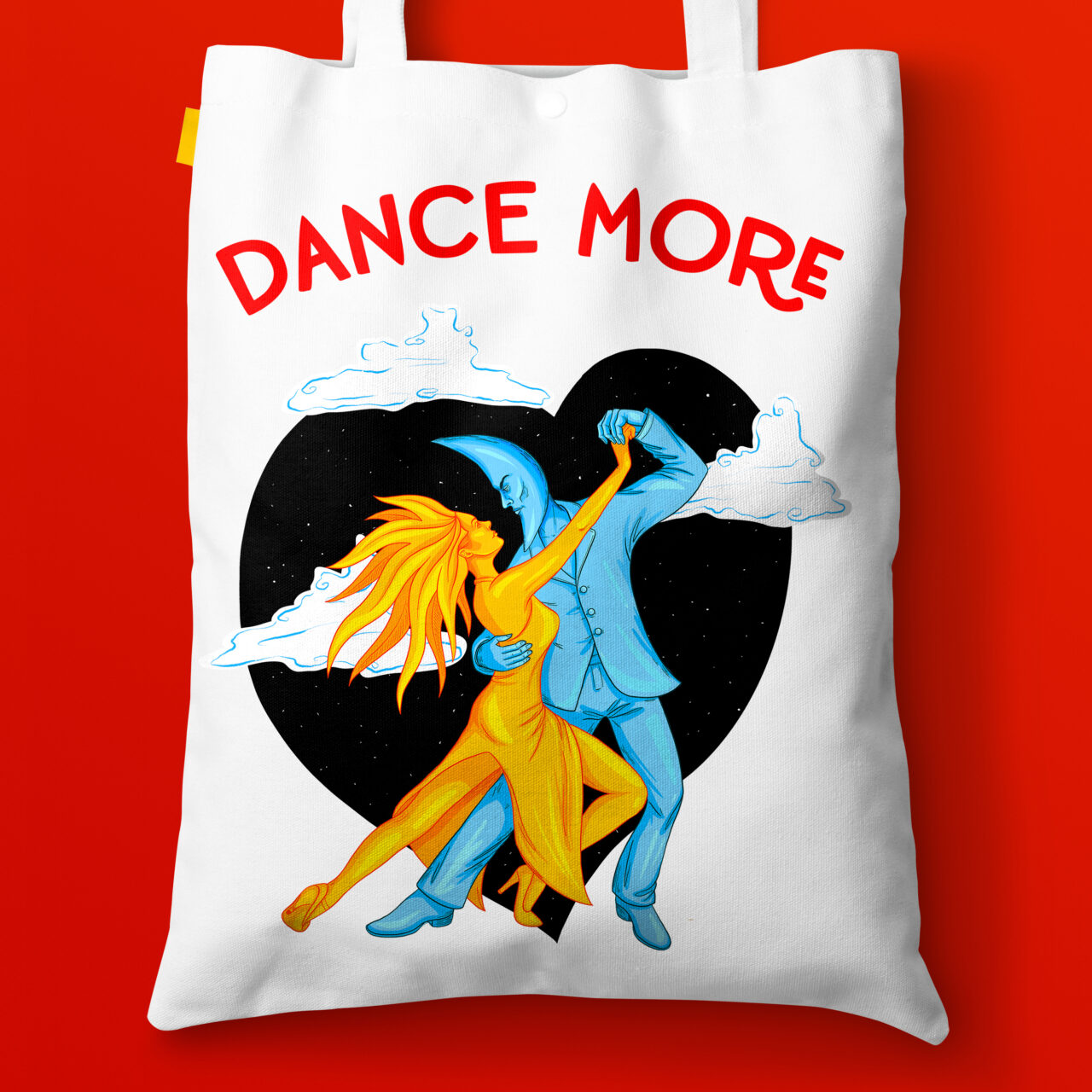 Dance More Sun & Moon Ballroom Dancers Illustration