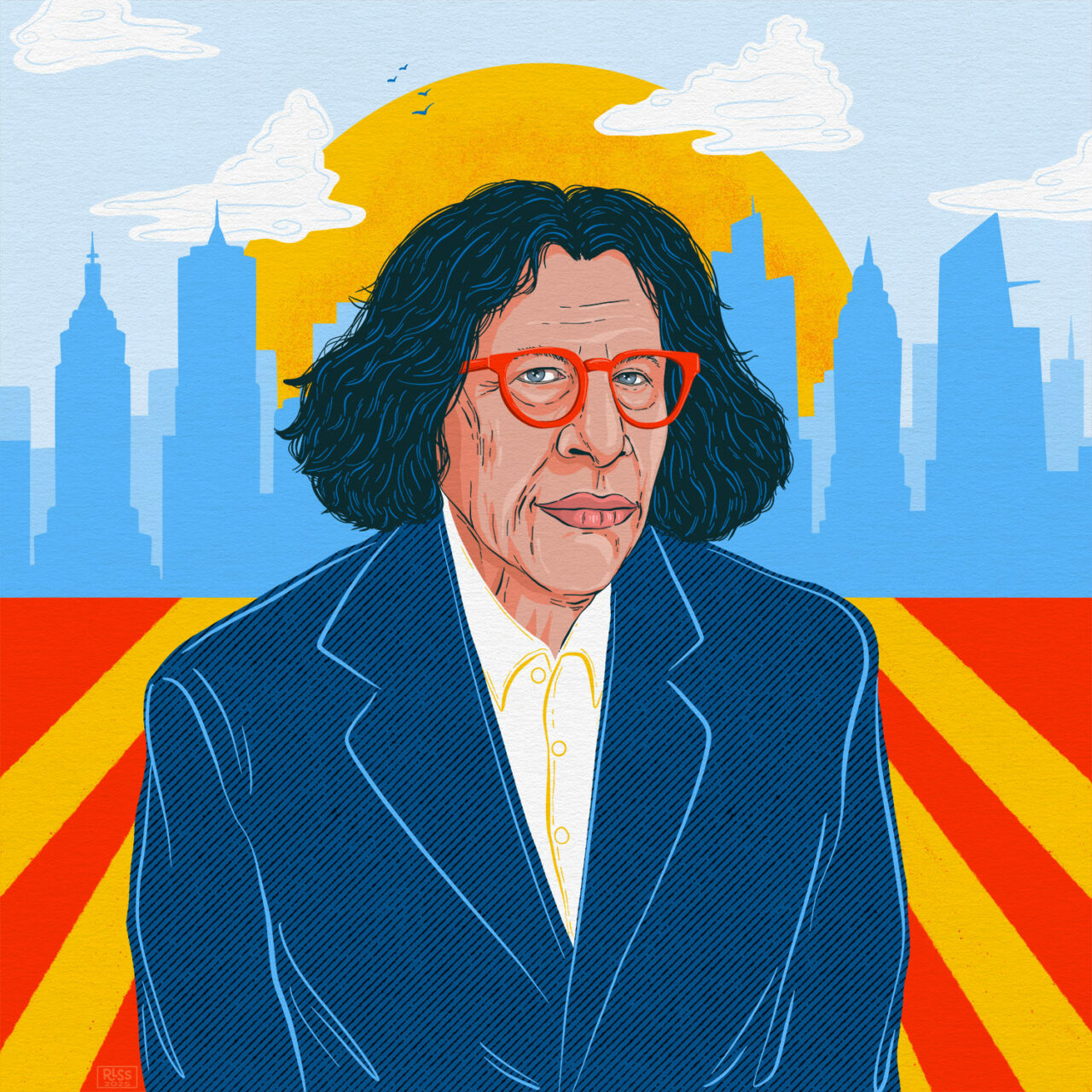 Illustration of Fran Lebowitz, Editorial Illustration