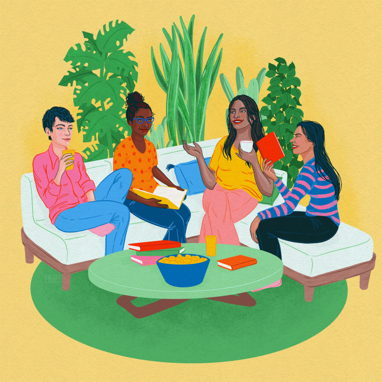 Book Club Lifestyle Illustration, Women's Social Groups
