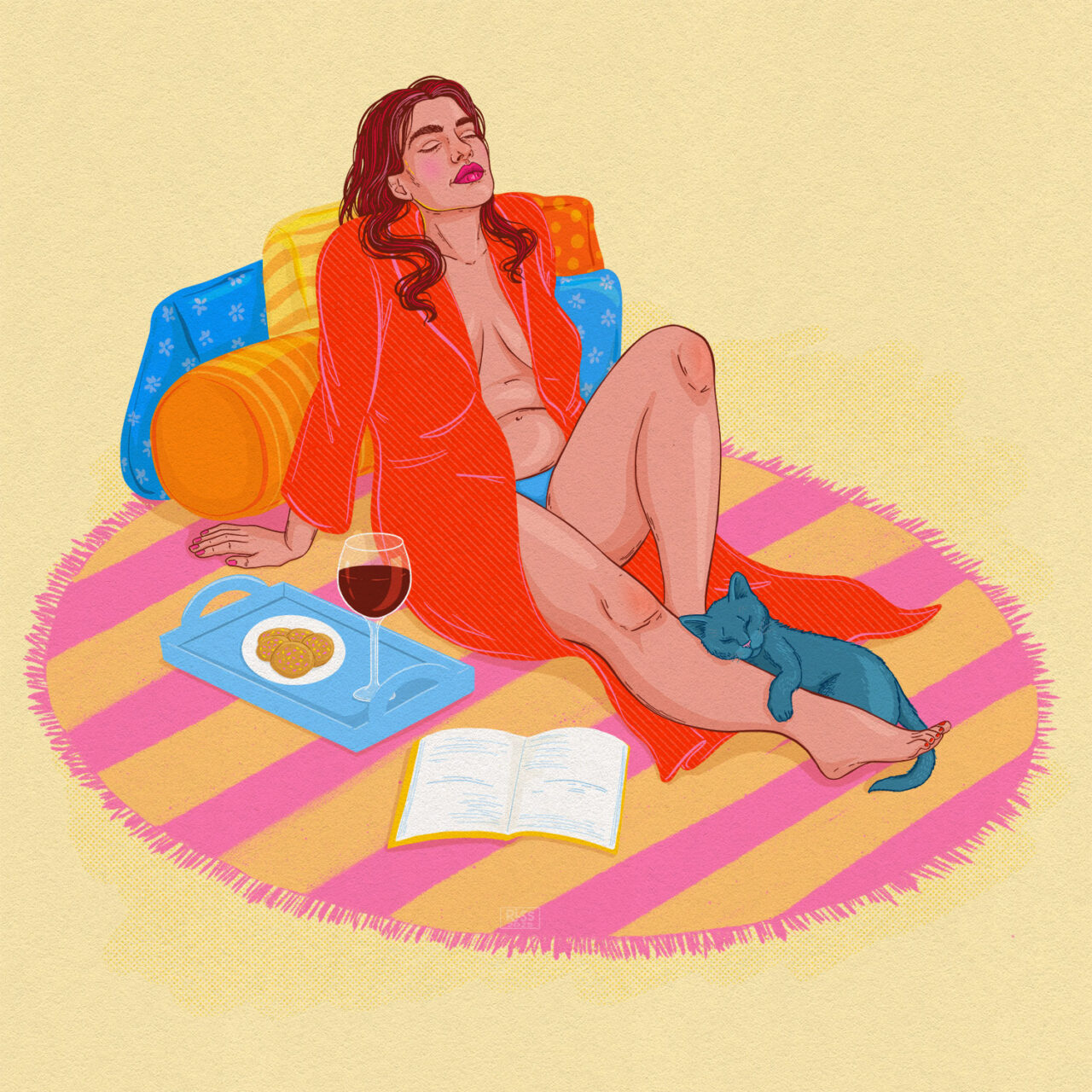 People say childless cat lady like it's a bad thing Illustration
