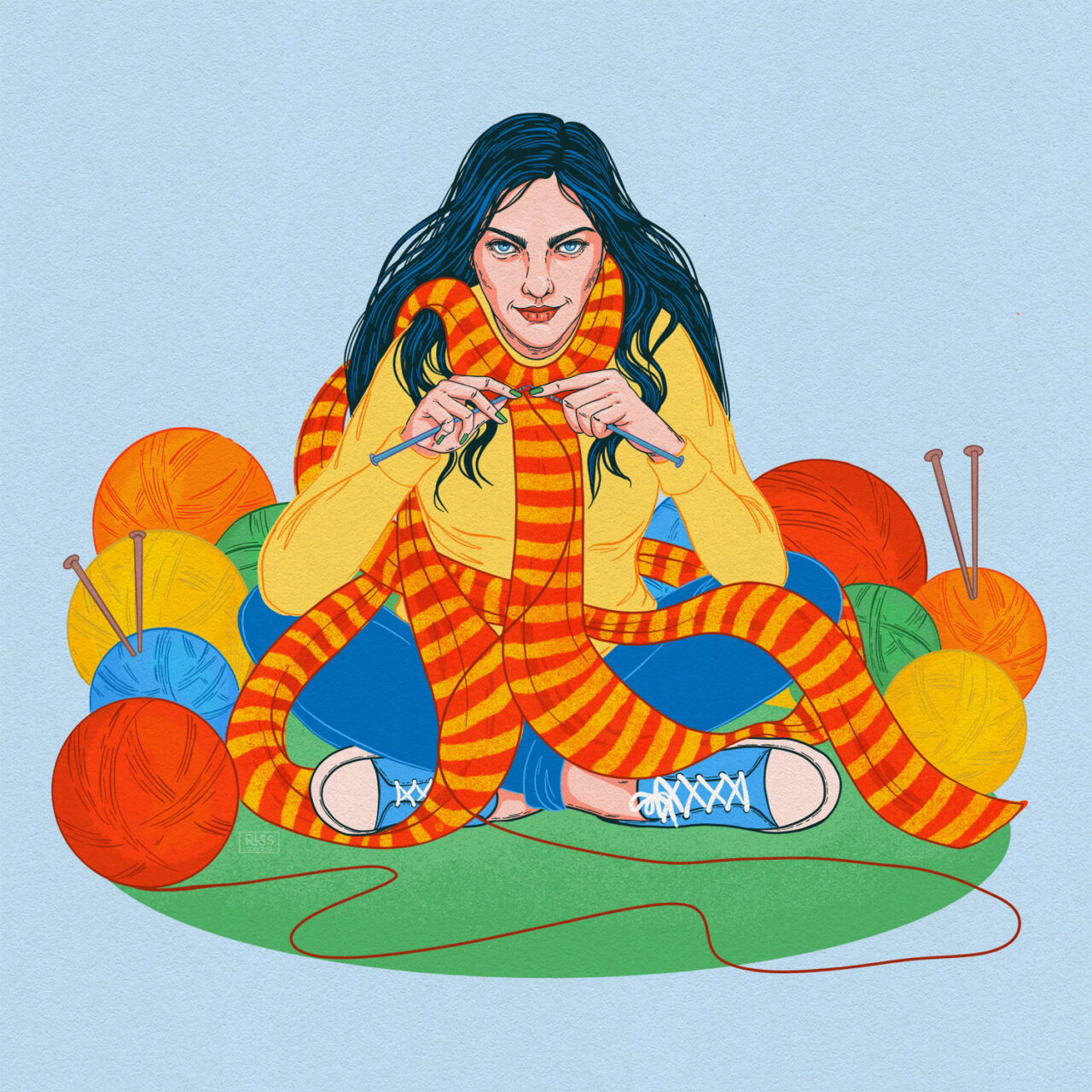 Extreme Knitting Illustration