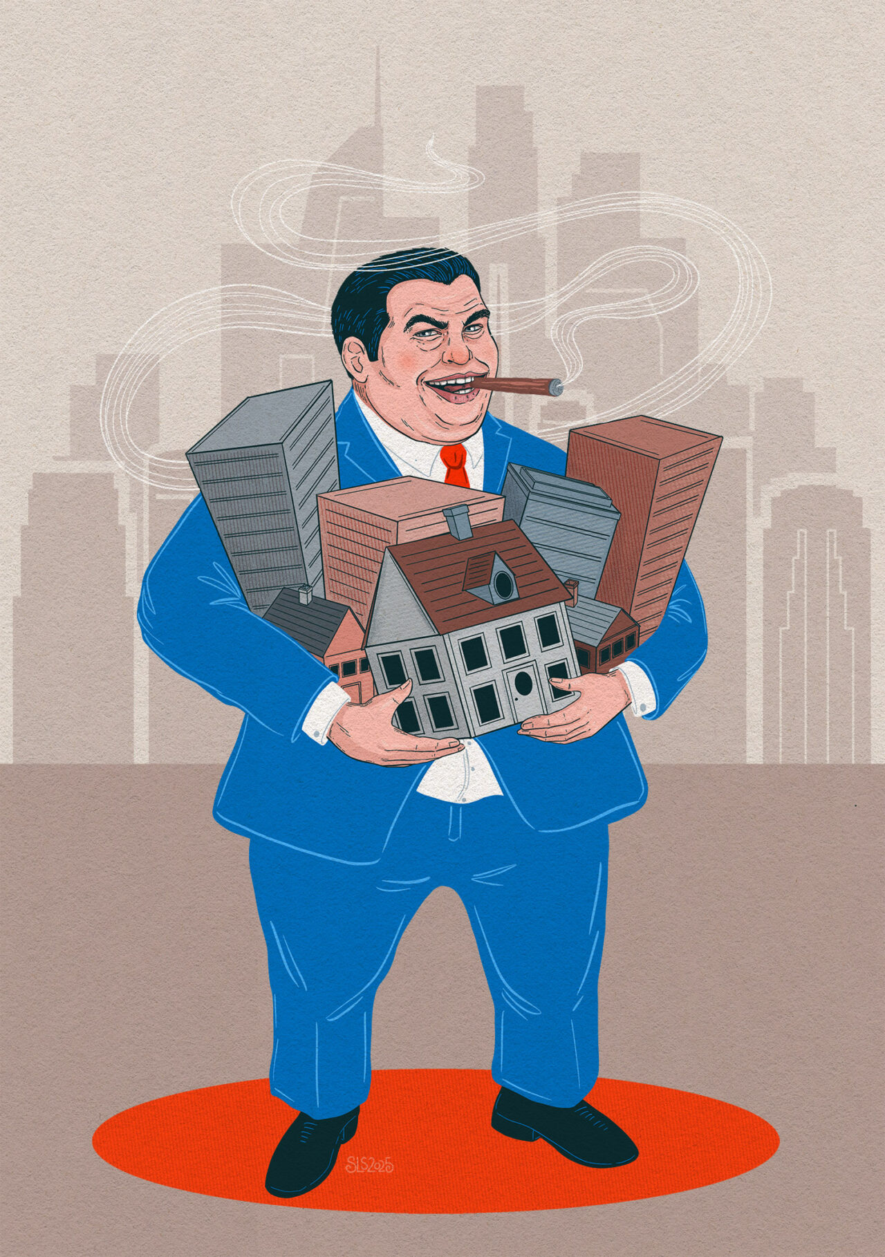 Housing Crisis Super-Charged by Billionaire Investors, Editorial Illustration