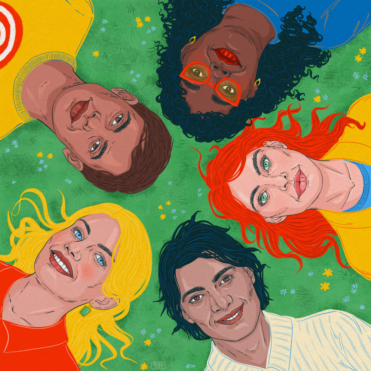 A circle of friends, lifestyle illustration