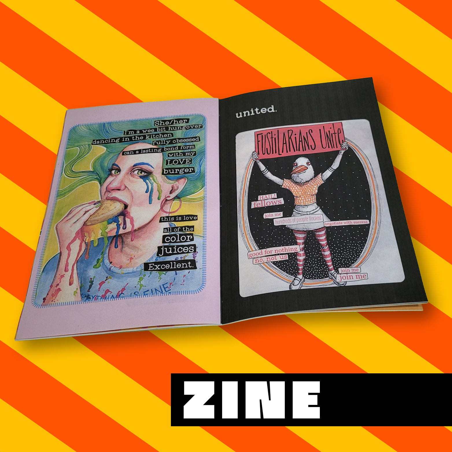 Absurd Found Poetry zine focusing on silly poems and art