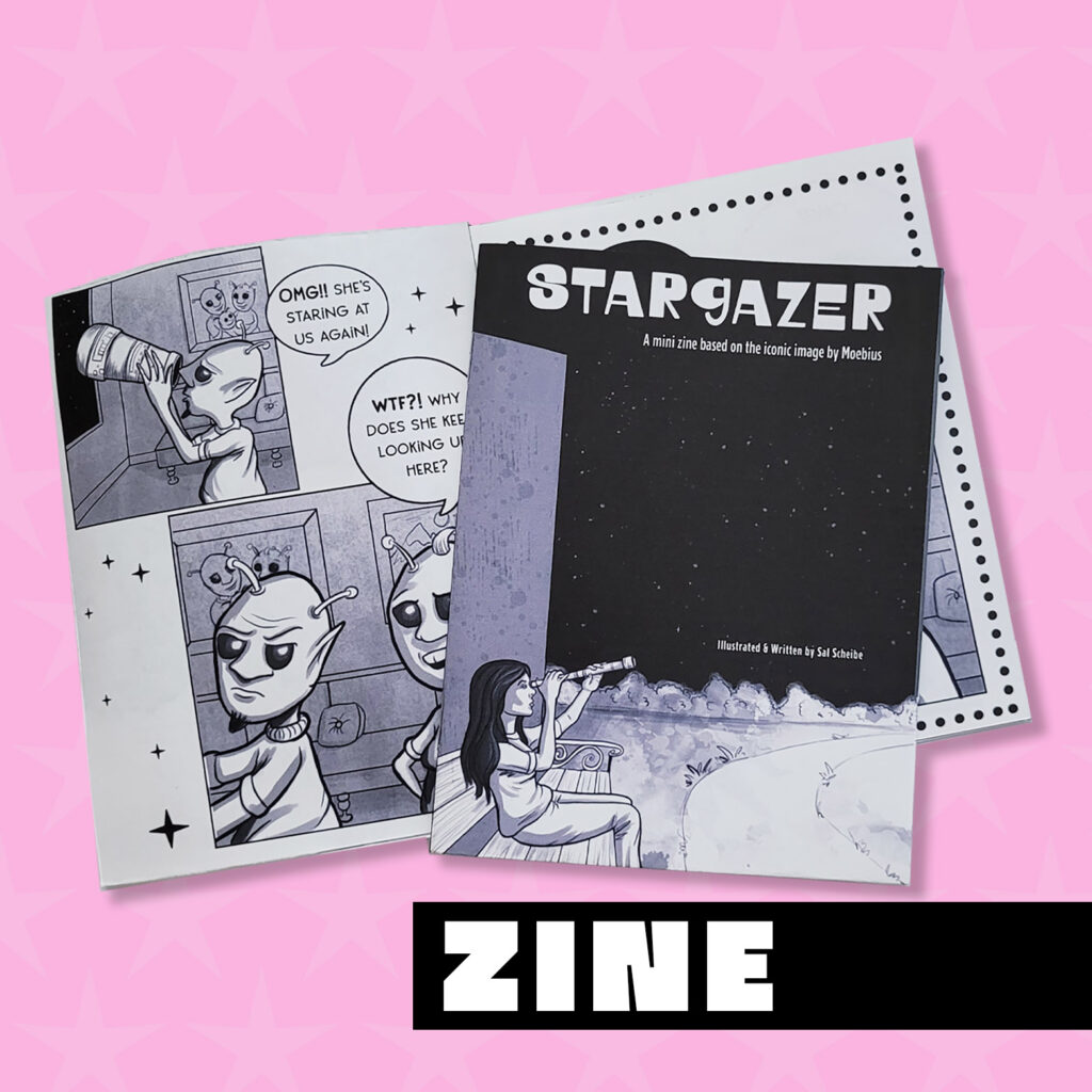 Comic Zine and mini sci-fi zine, stargazer comic zine