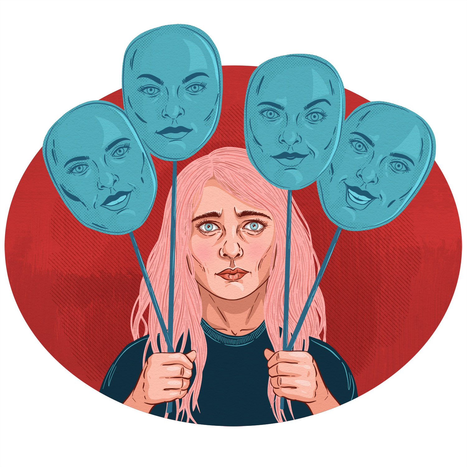 imposter syndrome, editorial illustration