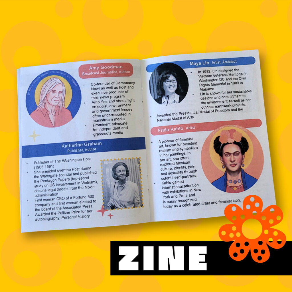 Feminist zine, Women Icons Zine, Small magazine about feminism and women's achievements