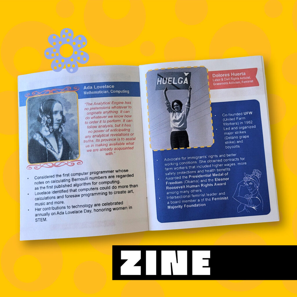 Feminist zine, Women Icons Zine, Small magazine about feminism and women's achievements