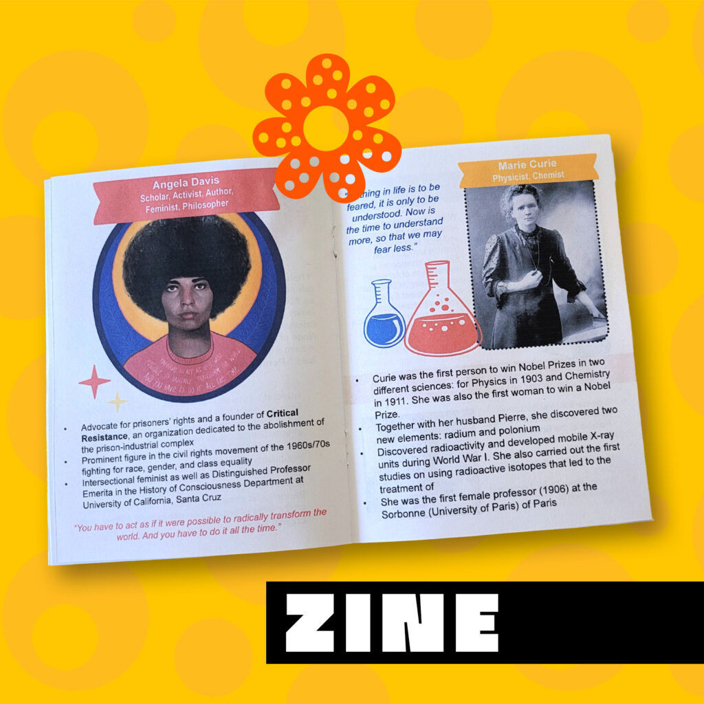 Feminist zine, Women Icons Zine, Small magazine about feminism and women's achievements
