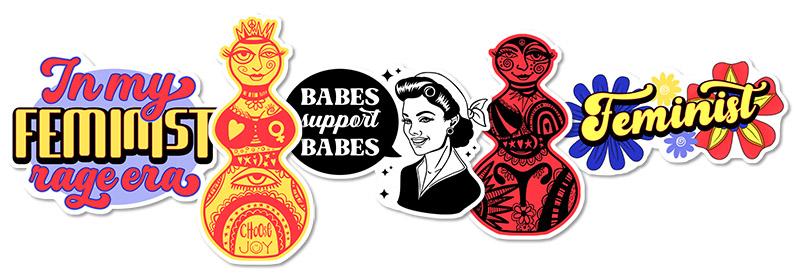 Stickers for July Monthly Zine Snail Mail club