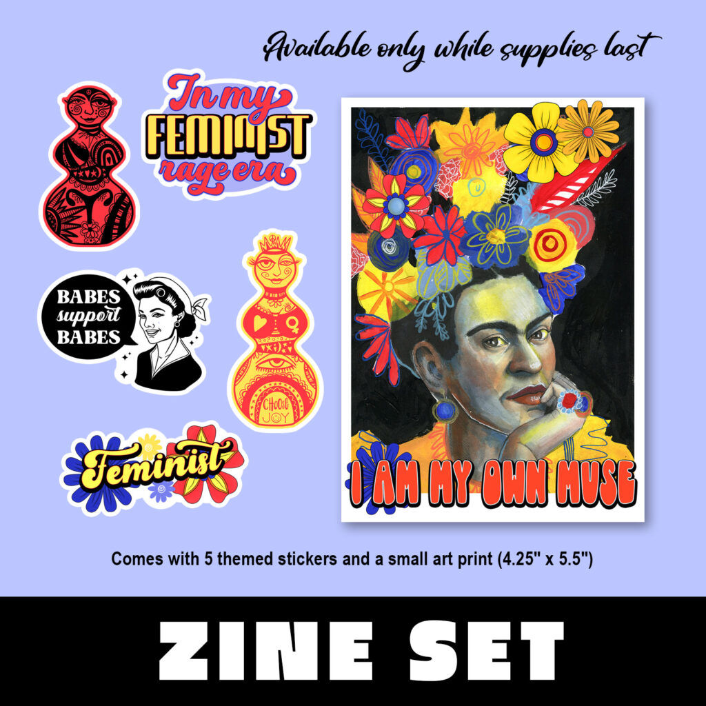 Feminist Zine Set, Small Acts of Microfeminism and Women Icons Zine