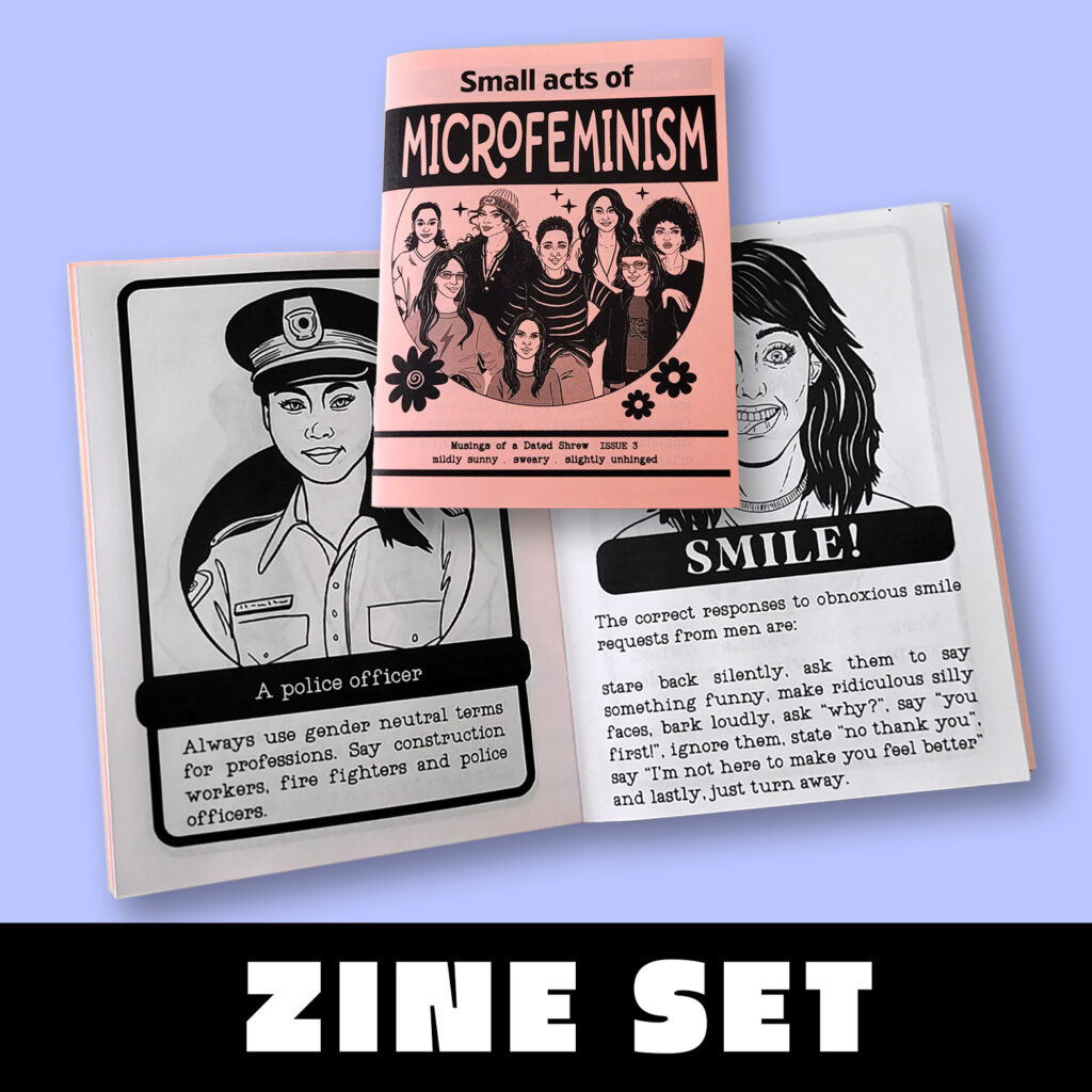 Feminist Zine Set, Small Acts of Microfeminism and Women Icons Zine