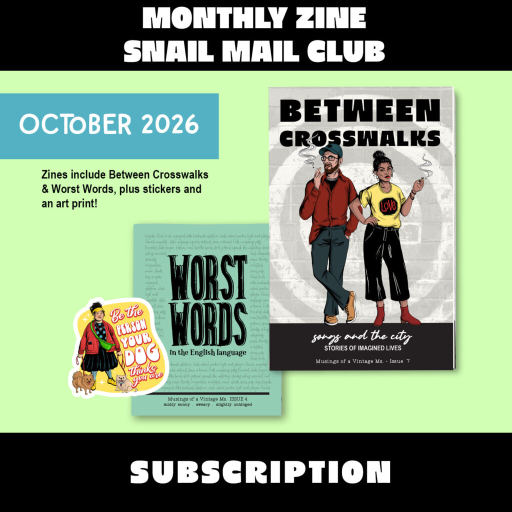 Monthly Snail Mail Club subscription with two zines, sticker set and art print